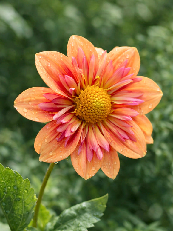 Dahlie Orange Hype mit orangefarbenen Kragenblüten